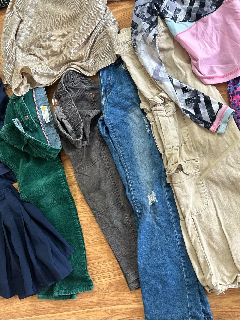 Girls kids clothing pants sports tops bundle lot 6-8